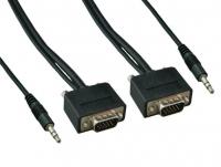 10ft Slim SVGA HD15 M/M Monitor Cable with Stereo Audio