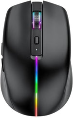 Rechargeable Bluetooth Mouse for MacBook, 6 Buttons, Comfortable to Hold, Quad-