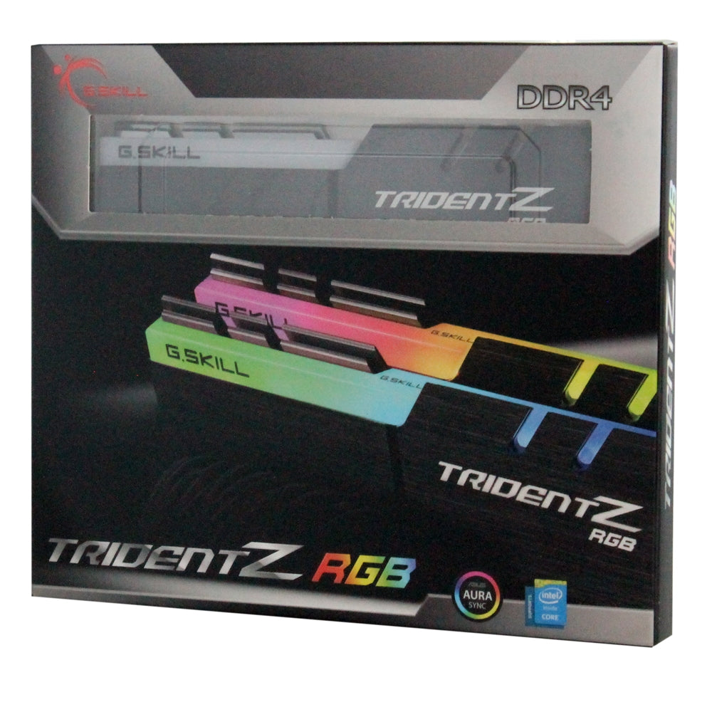 G.Skill Trident Z RGB 16GB (2 x 8GB) DDR4-3200 PC4-25600 CL16 Dual Channel Desktop Memory Kit F4-320016D-16GTZR - Black
