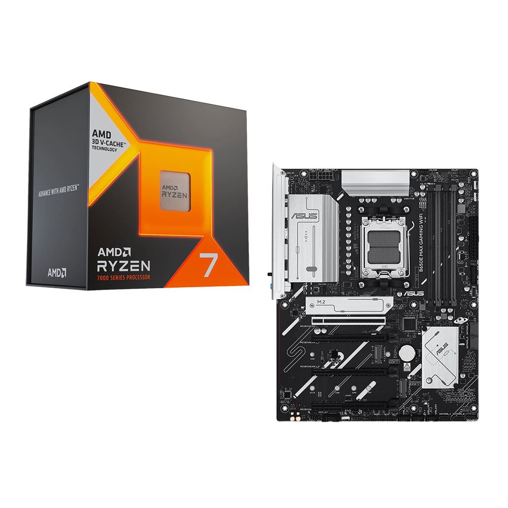 AMD Ryzen 7 7800X3D, ASUS B650E MAX Gaming WiFi AM5, Computer Build Bundle