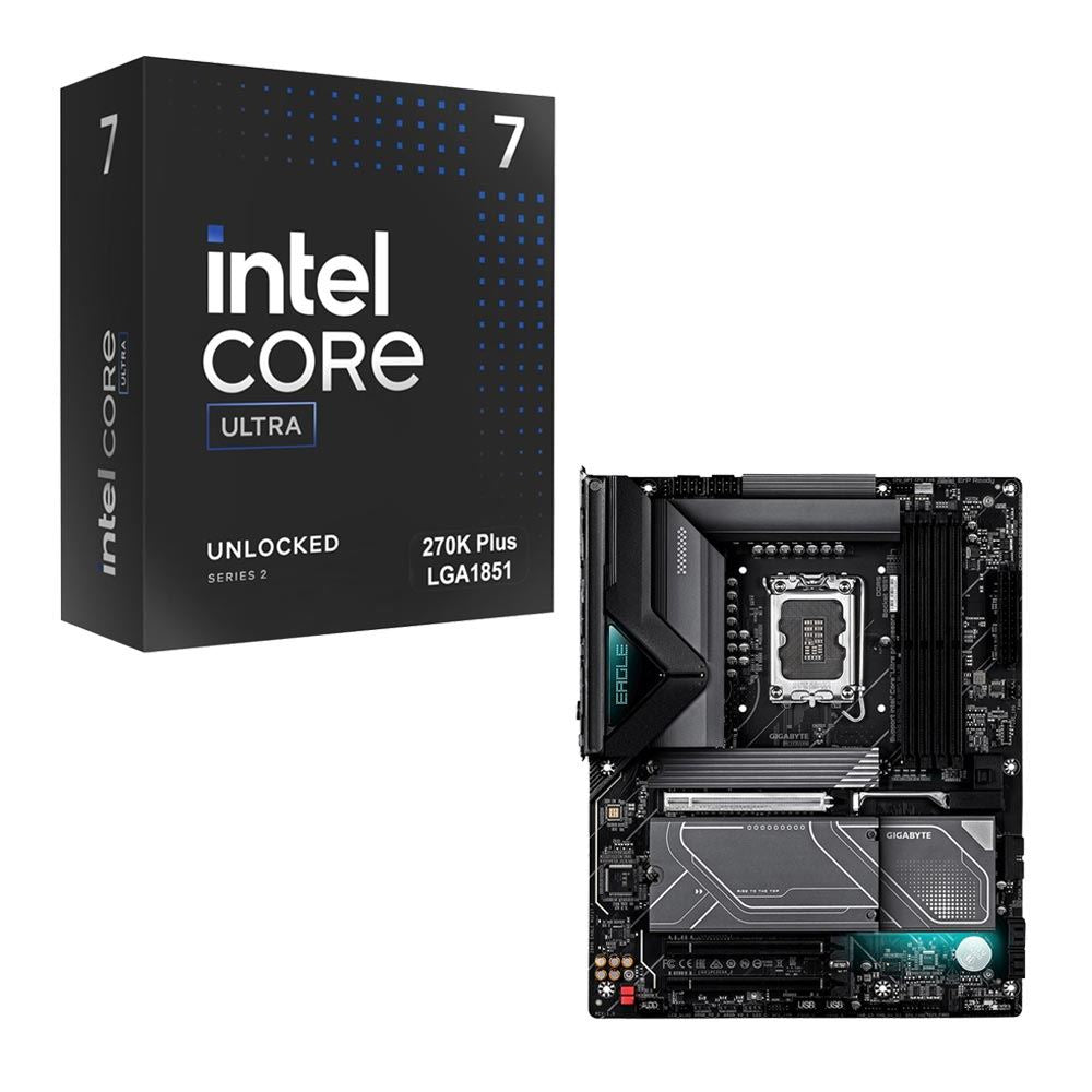 Intel Core Ultra 7 270K Plus, Gigabyte Z890 Eagle WiFi7 Plus 1851, Computer Build Bundle