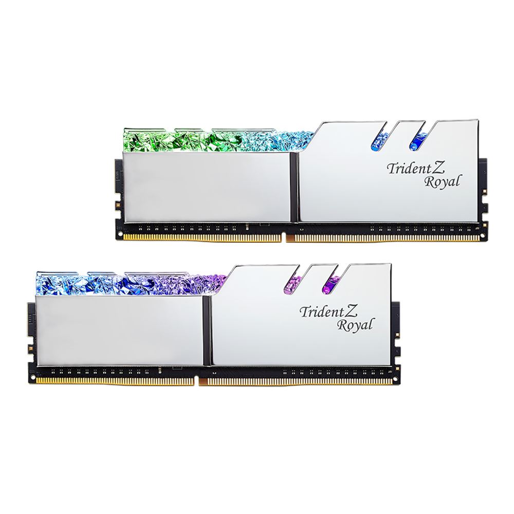 G.Skill Trident Z Royal RGB 32GB (2 x 16GB) DDR4-3600 PC4-28800 CL18 Dual-Channel Desktop Memory Kit F4-3600C18D-32GTRS - Silver