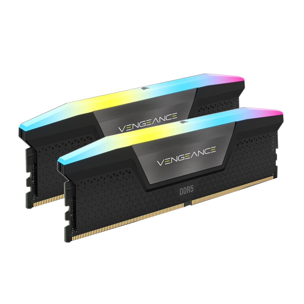 Corsair VENGEANCE RGB 32GB (2 x 16GB) DDR5-6000 PC5-48000 CL30 Dual Channel Desktop Memory Kit CMH32GX5M2M6000Z30 - Black