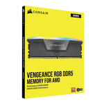 Corsair VENGEANCE RGB 32GB (2 x 16GB) DDR5-6000 PC5-48000 CL38 Dual Channel Desktop Memory Kit CMH32GX5M2B6000Z38 - Gray