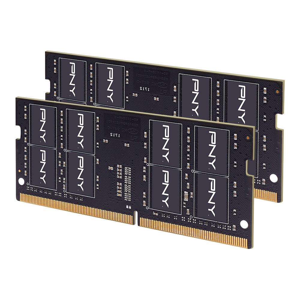 PNY 32GB (2 x 16GB) DDR4-3200 PC4-25600 CL22 Dual Channel Laptop Memory Kit MN32GK2D43200-TB - Black