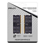 PNY 32GB (2 x 16GB) DDR4-3200 PC4-25600 CL22 Dual Channel Laptop Memory Kit MN32GK2D43200-TB - Black