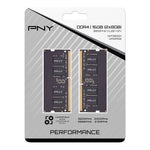 PNY 16GB (2 x 8GB) DDR4-3200 PC4-25600 CL22 Dual Channel Laptop Memory Kit MN16GK2D43200-TB - Black