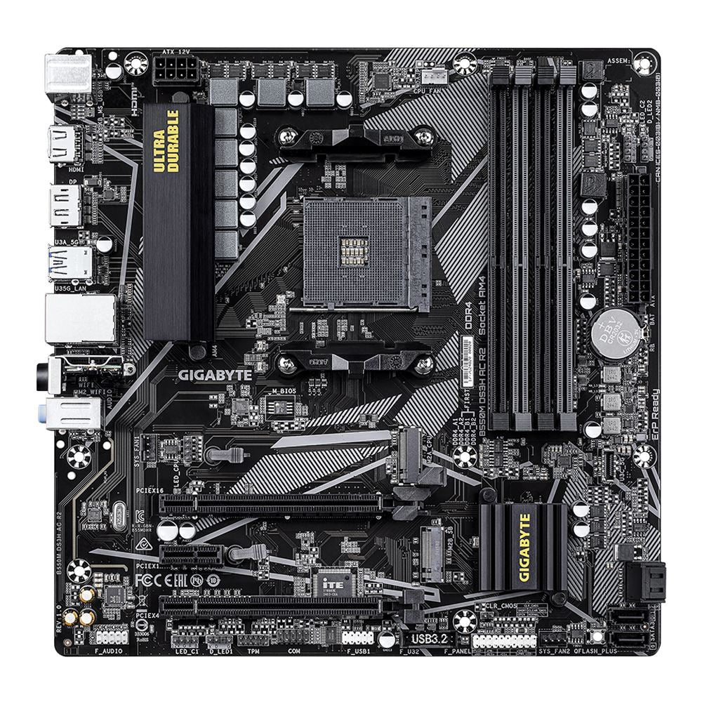 AMD Ryzen 5 5500, Gigabyte B550M DS3H AC R2 AM4, G.Skill Ripjaws V 16GB DDR4-3200, Computer Build Bundle