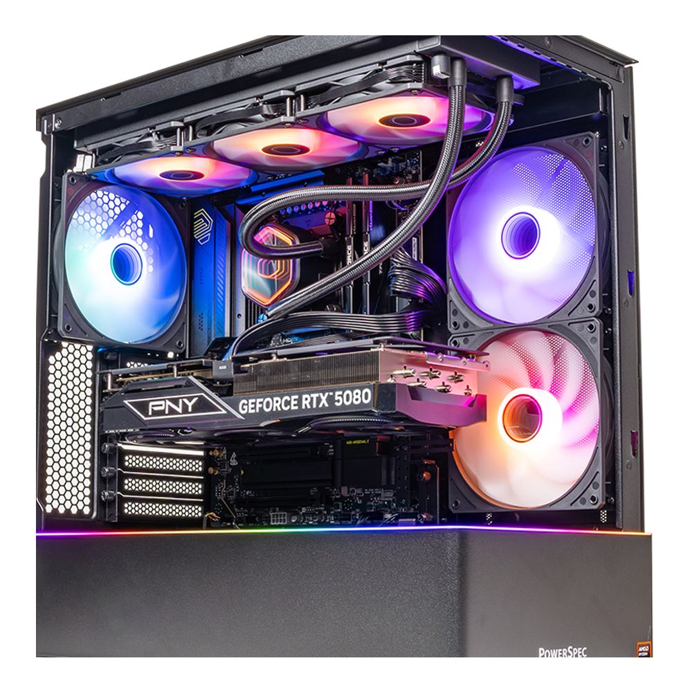 PowerSpec G913 Gaming PC AMD Ryzen 9 9900X3D 4.4GHz Processor; NVIDIA GeForce RTX 5080 16GB GDDR7; 64GB DDR5-6000 RAM; 2TB Solid State Drive