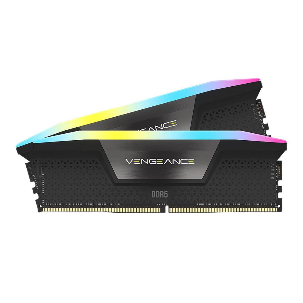 Corsair VENGEANCE RGB 32GB (2 x 16GB) DDR5-6000 PC5-48000 CL38 Dual Channel Desktop Memory Kit CMH32GX5M2B6000Z38 - Gray