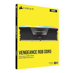 Corsair VENGEANCE RGB 32GB (2 x 16GB) DDR5-6000 PC5-48000 CL30 Dual Channel Desktop Memory Kit CMH32GX5M2M6000Z30 - Black