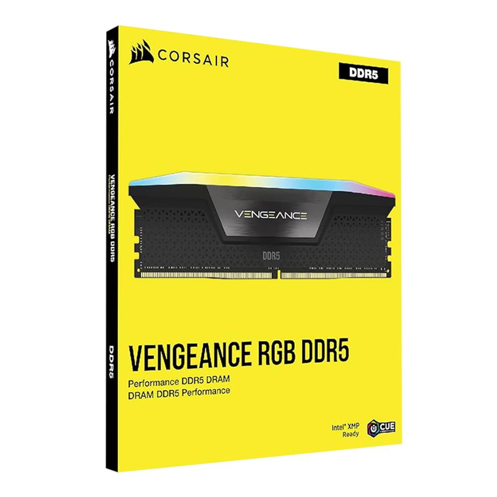 Corsair VENGEANCE RGB 32GB (2 x 16GB) DDR5-6000 PC5-48000 CL30 Dual Channel Desktop Memory Kit CMH32GX5M2M6000Z30 - Black