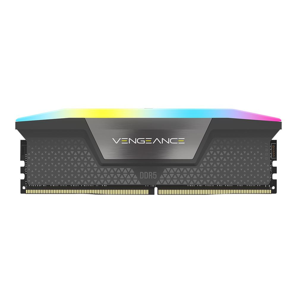 Corsair VENGEANCE RGB 32GB (2 x 16GB) DDR5-6000 PC5-48000 CL38 Dual Channel Desktop Memory Kit CMH32GX5M2B6000Z38 - Gray