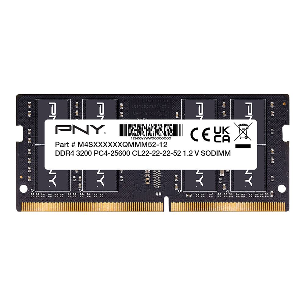 PNY Performance 8GB DDR4-3200 PC4-25600 CL22 SO-DIMM Memory Module MN8GSD43200-TB