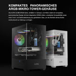 AMDIAS Micro-ATX Tower Computer Case with Tempered Glass, Gaming M-ATX PC Case