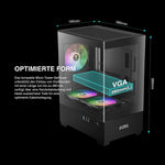 AMDIAS Micro-ATX Tower Computer Case with Tempered Glass, Gaming M-ATX PC Case