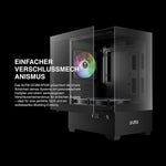 AMDIAS Micro-ATX Tower Computer Case with Tempered Glass, Gaming M-ATX PC Case