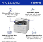 Brother MFC-L3780CDW Wireless Digital Color All-in-One Printer with Laser Quality Output, Single Pass Duplex. Renewed Premium
