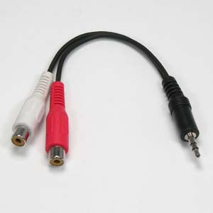 6 inch 3.5mm Stereo Plug to 2xRCA-F Cable