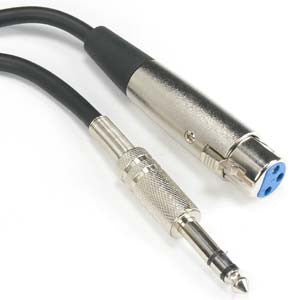 15Ft XLR 3P Female to 1/4" Stereo Microphone Cable  203203