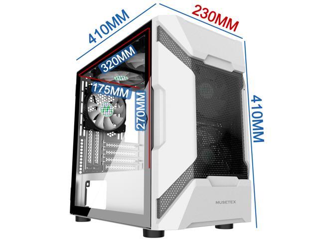 MUSETEX MESH Micro ATX Tower Case with 5 PCS