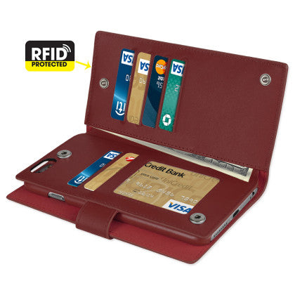Genuine Leather Hidden Wallet Case for Iphone 6/ 6S Plus 5.5'