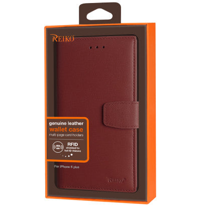 Genuine Leather Hidden Wallet Case for Iphone 6/ 6S Plus 5.5'